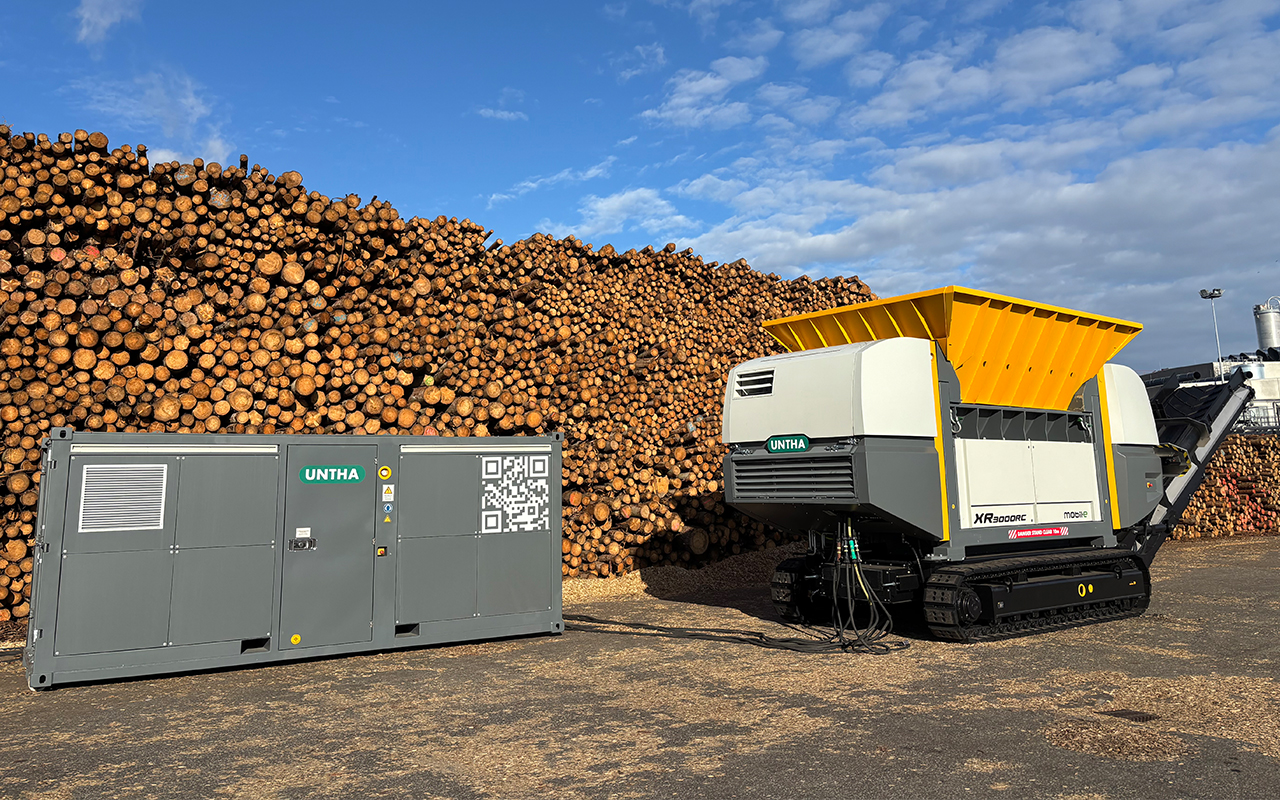 Untha stellt Stromaggregat für Zerkleinerer vor