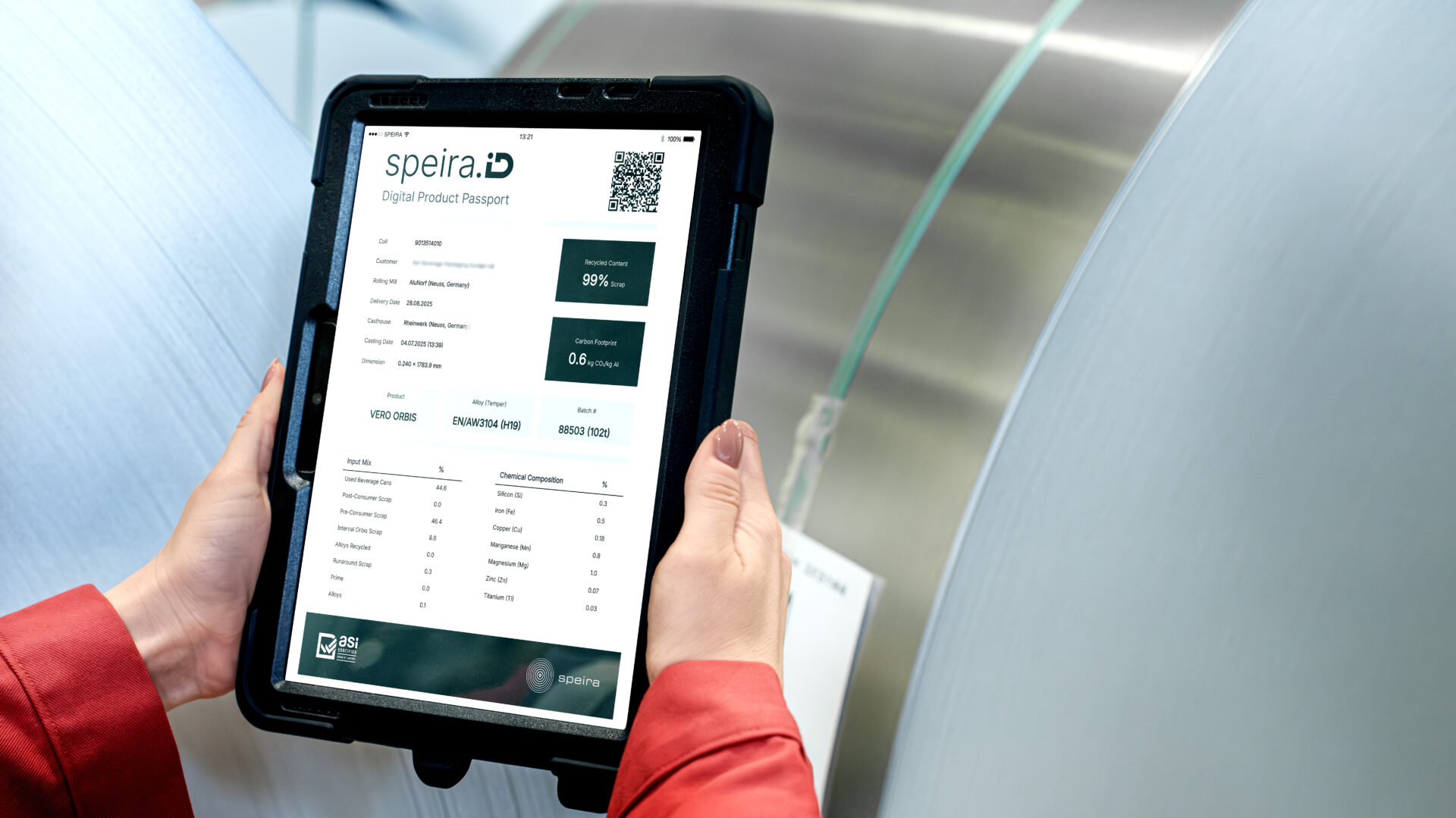 Digitaler Produktpass für Aluminium-Coils
