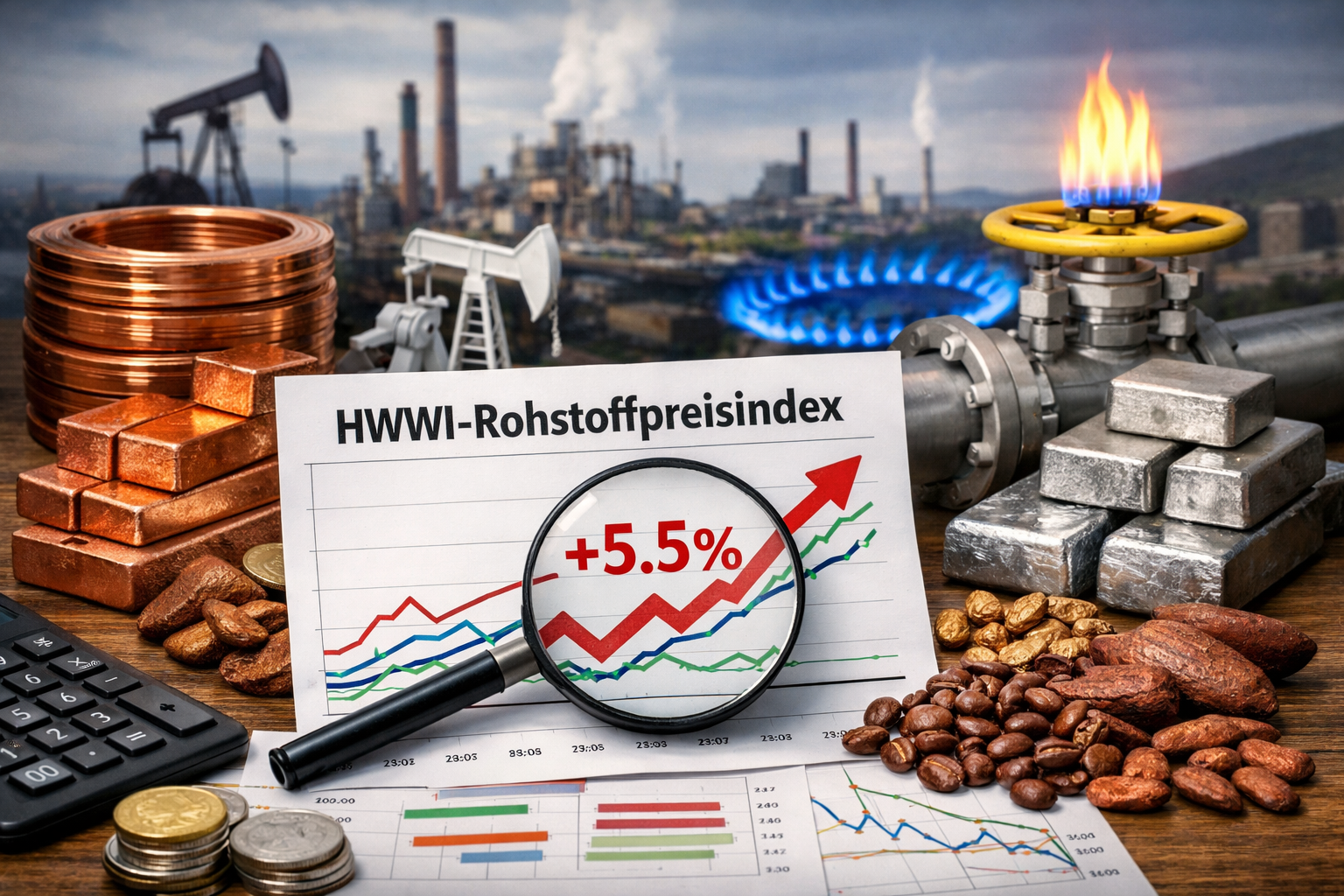 HWWI-Rohstoffpreisindex steigt im Januar