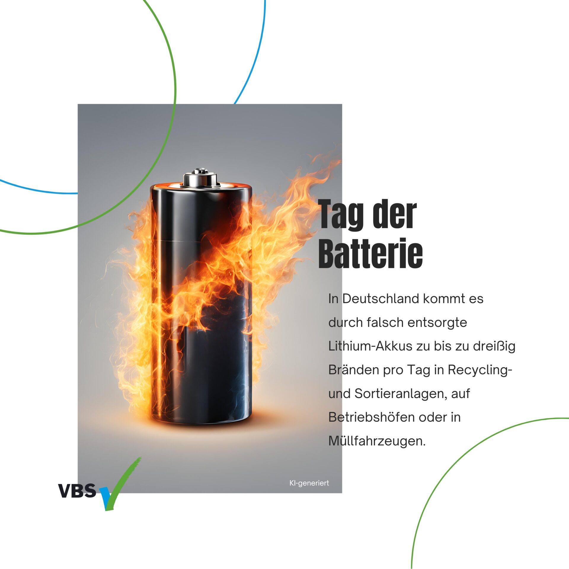 VBS: Brandgefahr durch Lithium-Akkus ernst nehmen