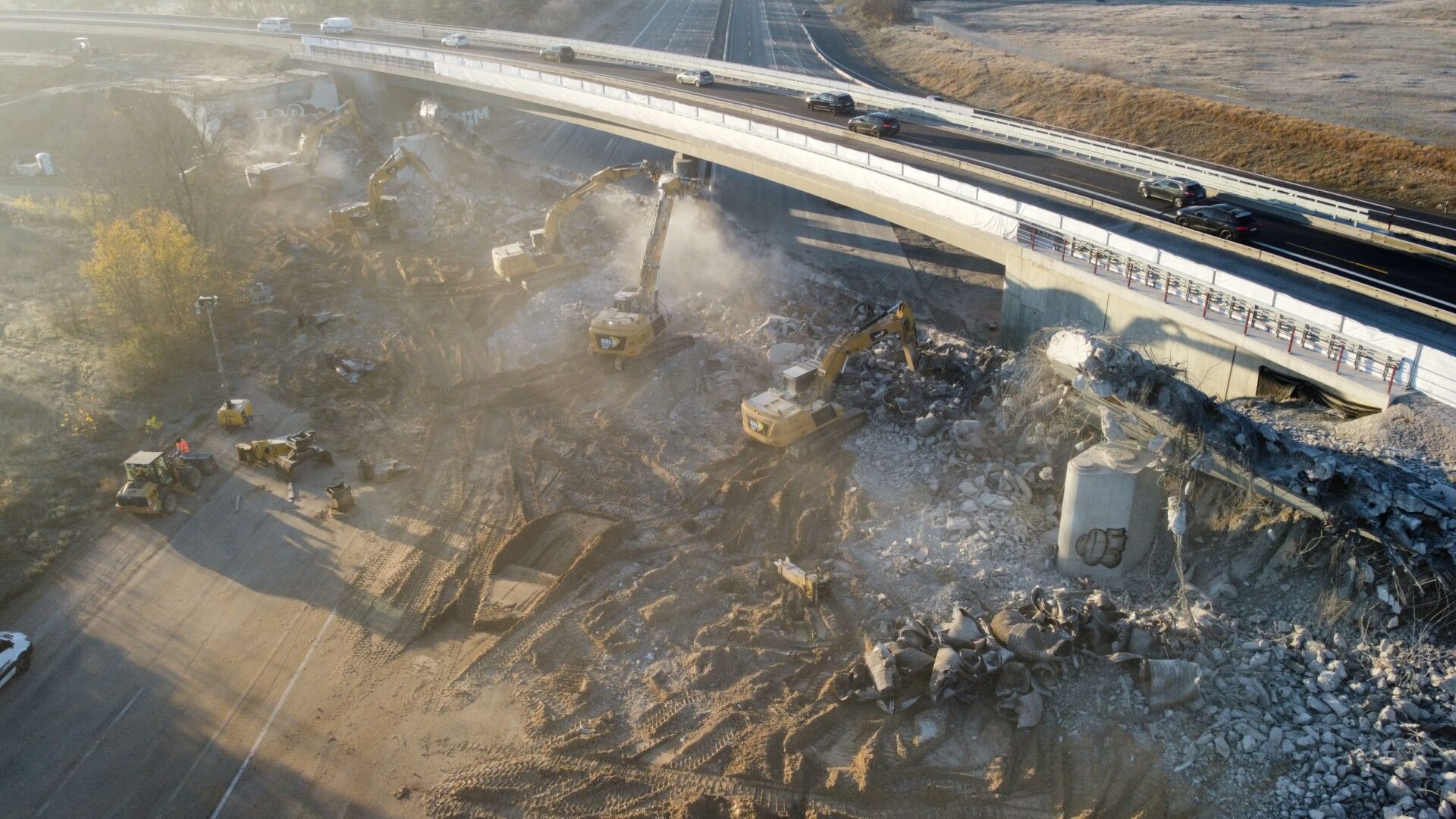 Brückenabbruch am Darmstädter Kreuz