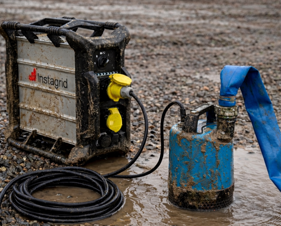 Mobile Stromversorgung Abwasserpumpen